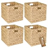 HMF Aufbewahrungskorb, Korb geflochten aus Wasserhyazinthe Seegras | 4er...