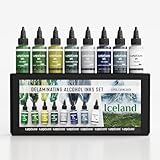 KAMENSKAYA Delaminating Alcohol Inks - Delaminating Ink Set 'Iceland' - 8...