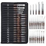 Nicpro Feine Pinsel mit Drybrush – 21-teiliges Modellbau Pinselset mit...