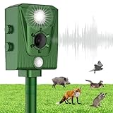 HONGXIAN Ultraschall Solar Tiervertreiber, Starkes Blinken + Akustischer...
