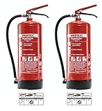 2X Gloria PDE 6 Protex 6kg ABC Pulver Feuerlöscher inkl. Wandhalter...