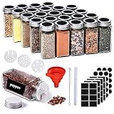 Gewürzgläser Eckig Set 25 Stk, Gewürzdosen 120ml Gewürz Organizer...