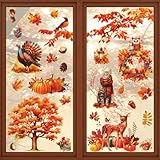 HYran Fensterbilder Herbst, 9 Blatt Herbstdeko Fenster Aufkleber,...