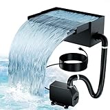 Biling Teich Wasserfall für Gartenteich, 20cm Edelstahl Teichwasserfall...