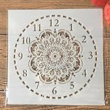 Schablonen zum Malen auf Holz, 15 x 15 cm, Uhr, Blumen-Zifferblatt,...