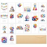 Geburtstagskarte Set(20 Stück) - Karten Geburtstag - Premium Klappkarten -...