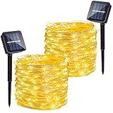 Zewool Solar Lichterkette Aussen, 2 x 20m 200 LED Solarlichterkette...