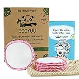 EcoYou Abschminkpads Waschbar aus BIO-Baumwolle 10 St. PINK Zero Waste...