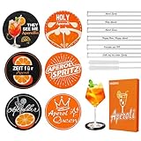 ZIENZENGYA 14 Stück Aperol Spritz Geschenk(6 Aperol Filzuntersetzer, 6...