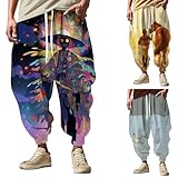 Haremshose für Herren, Patchwork-Yogahose, Hippie-Haremshose für Herren,...
