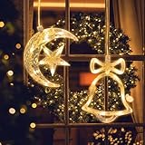 Jsdoin Mond Und Glocke Weihnachtsbeleuchtung, LED Weihnachtsdeko Fenster...