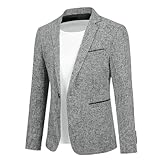 Allthemen Herren Sakko Sportlich Baumwolle Blazer Slim Fit Modern Jackett...