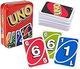 songyea UNO-Kartenspiel mit 112 Karten,UNO Metallbox,Spannendes...