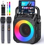Wowstar Karaoke Maschine mit 2 Mikrofone, Tragbaren Bluetooth Lautsprecher...