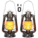 LED Vintage Laternen, Weinsamkeit 2 Pack Realistische Flackerflamme...