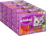 Whiskas 1+ Katzennassfutter Klassische Auswahl in Sauce, 12x85g (4...