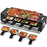 CUSIMAX Raclette Grill, Raclette mit Antihaft-Grillplatte und einstellbare...