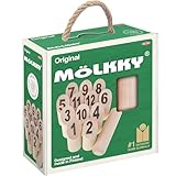 Mölkky Go - leichtes Birkenholz, 12 Skittles, 1 Stock mit Karton -...