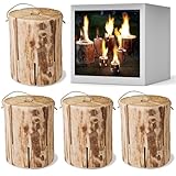 4 Stück - Schwedenfeuer ohne Rinde - Ø 17-21 cm, 23 cm hoch -...