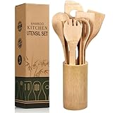 DISHBOO Bambus Küchenutensilien 8-teilig 8er-Set