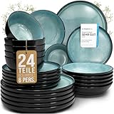 Steingut Geschirrset 6 Personen Ibiza 24 tlg. TESTSIEGER, Traumhaftes...