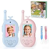 Video Walkie Talkie Kinder, 2er Set Walky Talky Aufladbar mit Display,...