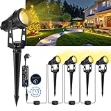 LAMPELIP Gartenbeleuchtung Mit Strom, 4er Pack/14M Gartenstrahler Led...