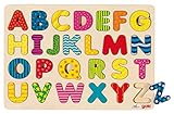 Goki Alphabetpuzzle aus Holz - 30 x 21 x 1 cm, 26 Teile, pädagogisch...
