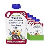 FRECHE FREUNDE Bio Quetschie Apfel, Blaubeere, Johannisbeere & Brombeere,...