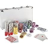 GAMES PLANET Pokerkoffer aus Aluminium mit 300 12g Laser-Chips mit...