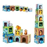 KMTJT Baby Stapelturm und Stapelwürfel ab 1 Jahr, Tier Montessori...