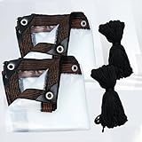 2 Pcs Plane Wasserdicht 2x3m mit Ösen, Transparente Durchsichtige Plane...