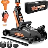 Verda Hydraulischer Wagenheber 2,5T 85-365 mm, 3X Gummiauflage, Koffer,...