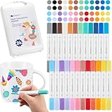 24 Porzellanmalstifte mit Doppelspitze - 24 Brillante Farben Pinsel- &...