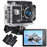 Jadfezy Action Cam FHD 1080P/12MP, Unterwasserkamera wasserdicht bis 30M,...