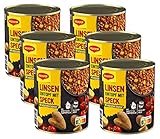 MAGGI Linsen Eintopf mit Speck, Fertiggericht für Topf & Mikrowelle, 6er...