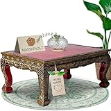 livasia Opiumtisch aus Massivholz – 75x50x30cm – Handgeschnitzter...