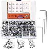 540 Stk M3 M4 M5 Zylinderschrauben mit Muttern Unterlegscheiben Set,...