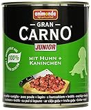 animonda GranCarno Junior Rind + Huhn (6 x 800 g), Welpenfutter für junge...