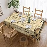 NONHAI Tischdecke für rechteckige Tische, Musiknoten auf alten...