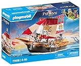 PLAYMOBIL Pirates 71418 Piratenschiff, aufregende Abenteuer auf hoher See,...