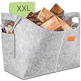 Praknu Kaminholzkorb Groß - Holzkorb aus Recyceltem Filz - Mit...