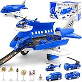 PQETBV Flugzeug-Parkplatz Spielzeug Set, 11 Stück Transport Spielzeug Mit...