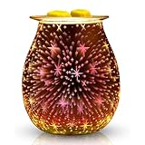 Elektrische Duftlampe aus Glas, Duftwachs, 3D-Feuerwerk Aromalampe, Touch...