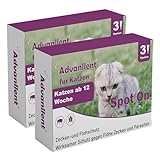Advanllent Zeckenschutz für Katzen, Spot On Katzen, Zeckenmittel für...