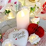 hellum LED Wachskerze, Ø 5cm x 9,5cm hoch, weiße LED Kerzen mit...