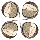 4 Stück Kokosnüsse mit V-Cut für Wildvögel, Ganzjahres Vogelfutter,...