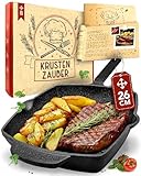 KRUSTENZAUBER 26cm Grillpfanne Induktion Stilgriff - Geriffelte...