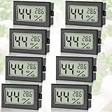 Sprifityy 8 Stück Mini Hygrometer Digital, Hygrometer Mini mit Celsius...