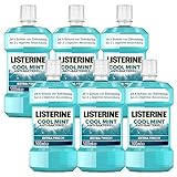 LISTERINE Cool Mint (6 x 500 ml), antibakterielle Mundspülung mit...